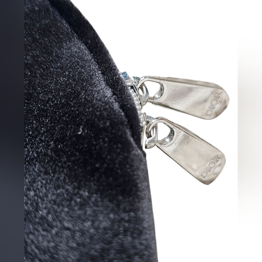 Christian Dior Black Logo Velvet Cosmetic Pouch, New! - Picture 4 of 4